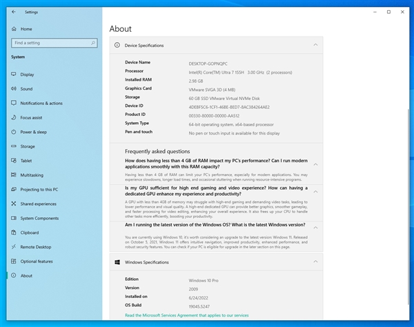 微软Win11全新设置UI:更容易了解PC配置