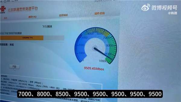 全中国最快家庭宽带!万兆光网实测:下行9500 上行1100