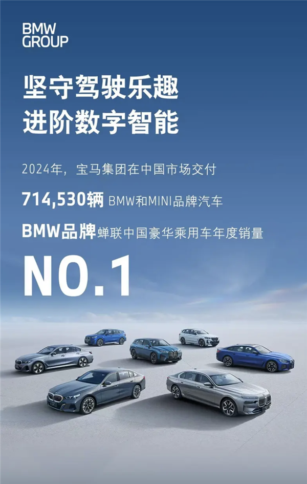 2024年宝马在华交付714530辆:蝉联中国豪华乘用车年度销冠!