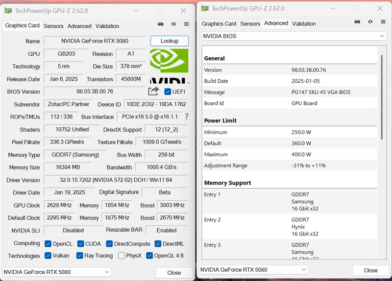 最高频率近3.3GHz!索泰RTX 5080 AMP EXTREME INFINITY评测:超频后与RTX 4090相去不远