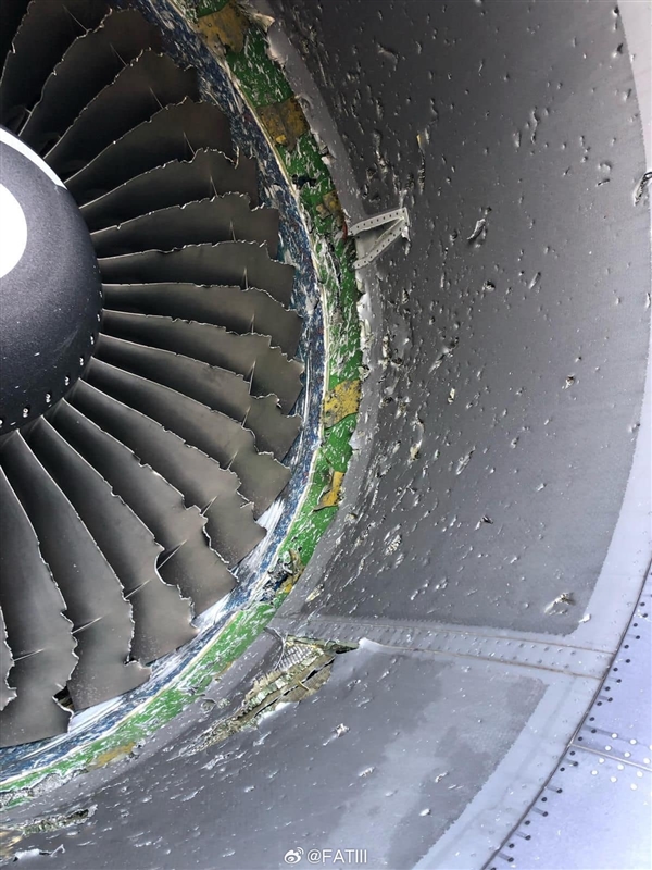 美国波音767飞机撞鸟后空中喷火:发动机已彻底报废