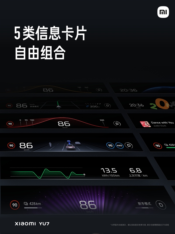 小米揭秘YU7行业首创天际屏全景显示:三块Mini LED投影