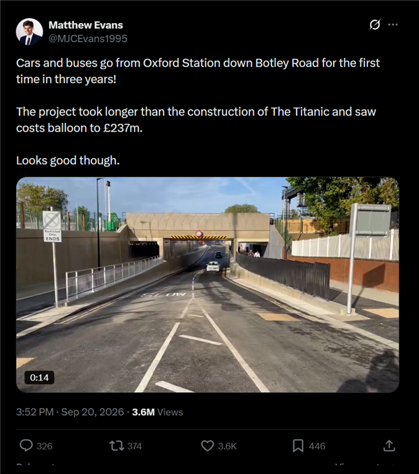英国花2.37亿英镑修了条地下通道 中国能建世界第一高桥！