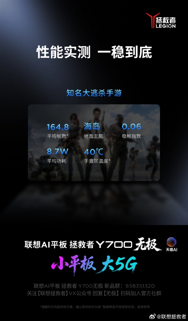 联想AI平板拯救者Y700无极重负载游戏实测：164.8帧稳跑海岛