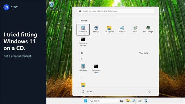 Windows 11极限精简到699MB!直接装进光盘:实测正常开机进桌面